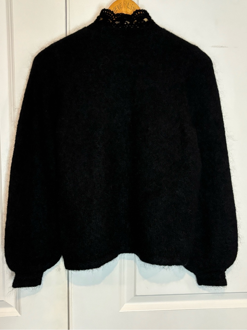 NWT Sezane Angie Kid Mohair Cardigan Sweater Black S - Picture 6 of 10